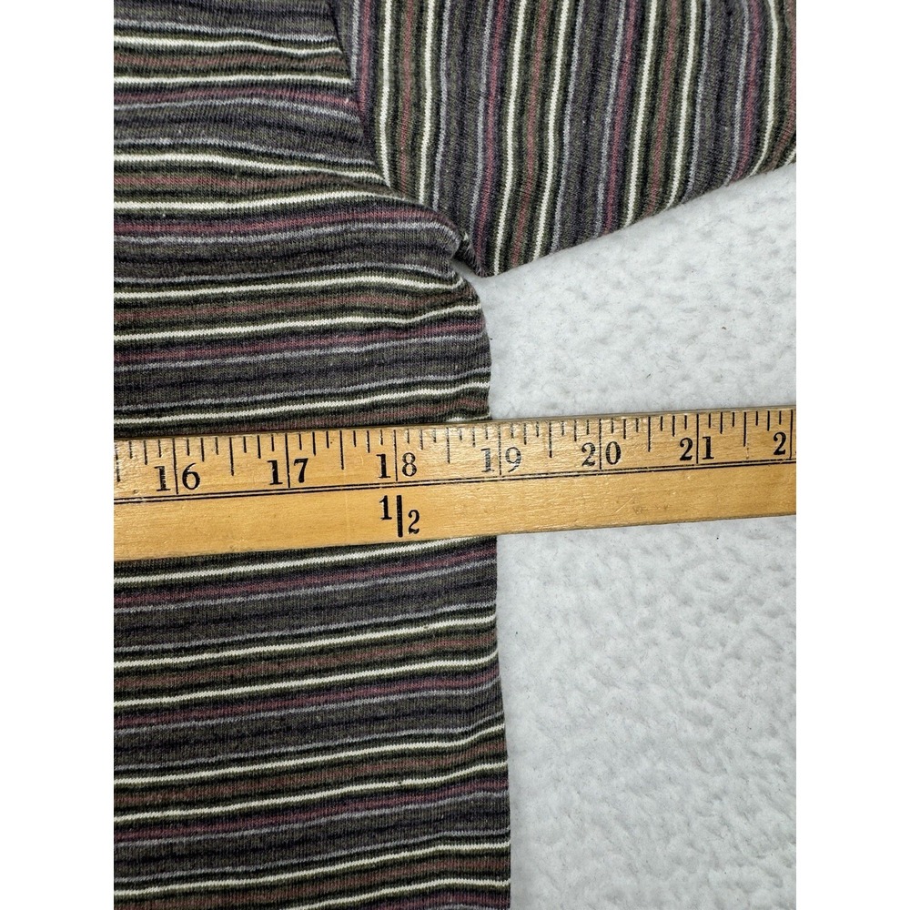 Vintage 90s Sostanza Striped Shirt - XL 14/16 Youth - Gray Brown Yellow - Picture 10 of 11